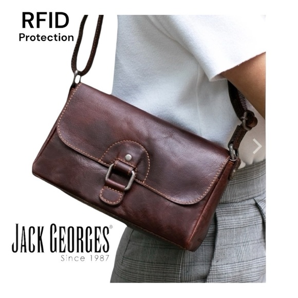 Jack Georges (NWT) GENUINE LEATHER VOYAGER EMMA PETITE CROSSBODY BAG w/RFID - Picture 14 of 14